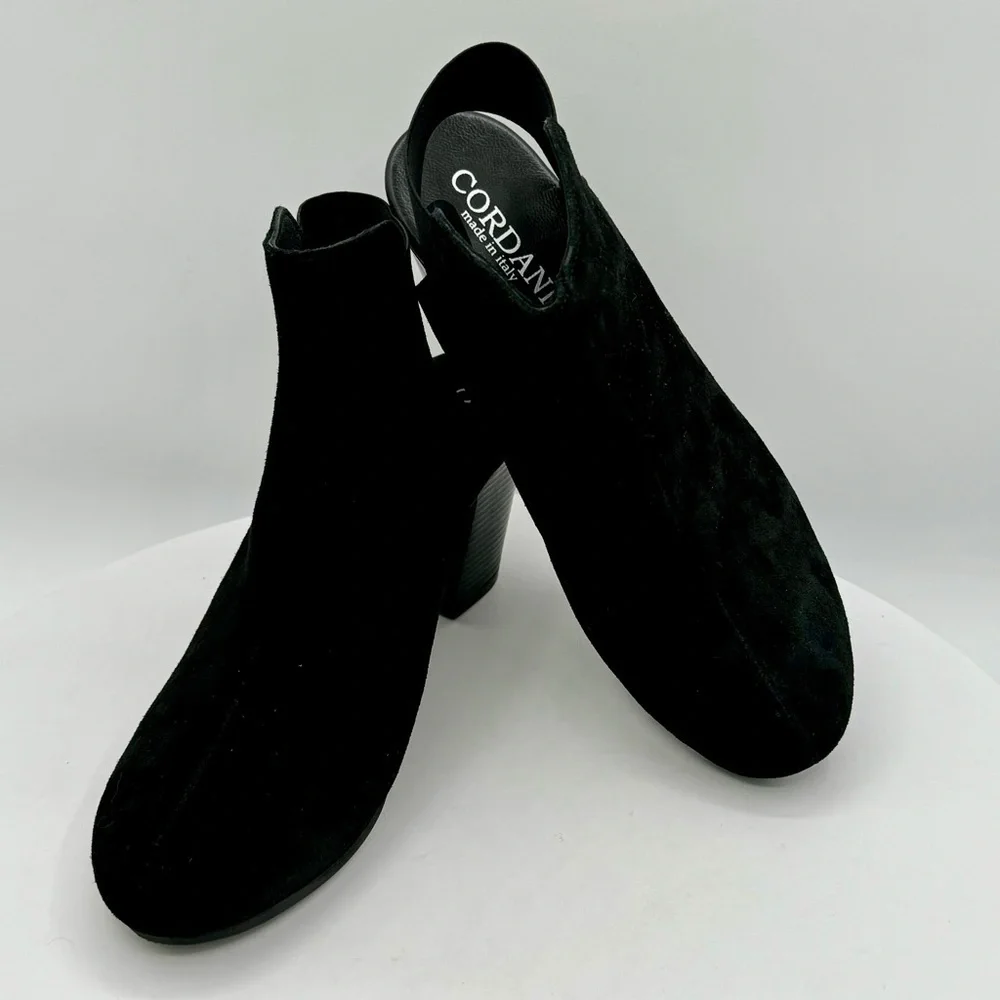 Cordani Gerry‎ Suede Open Back Clog Booties CLR Crosta Nero SZ EU40